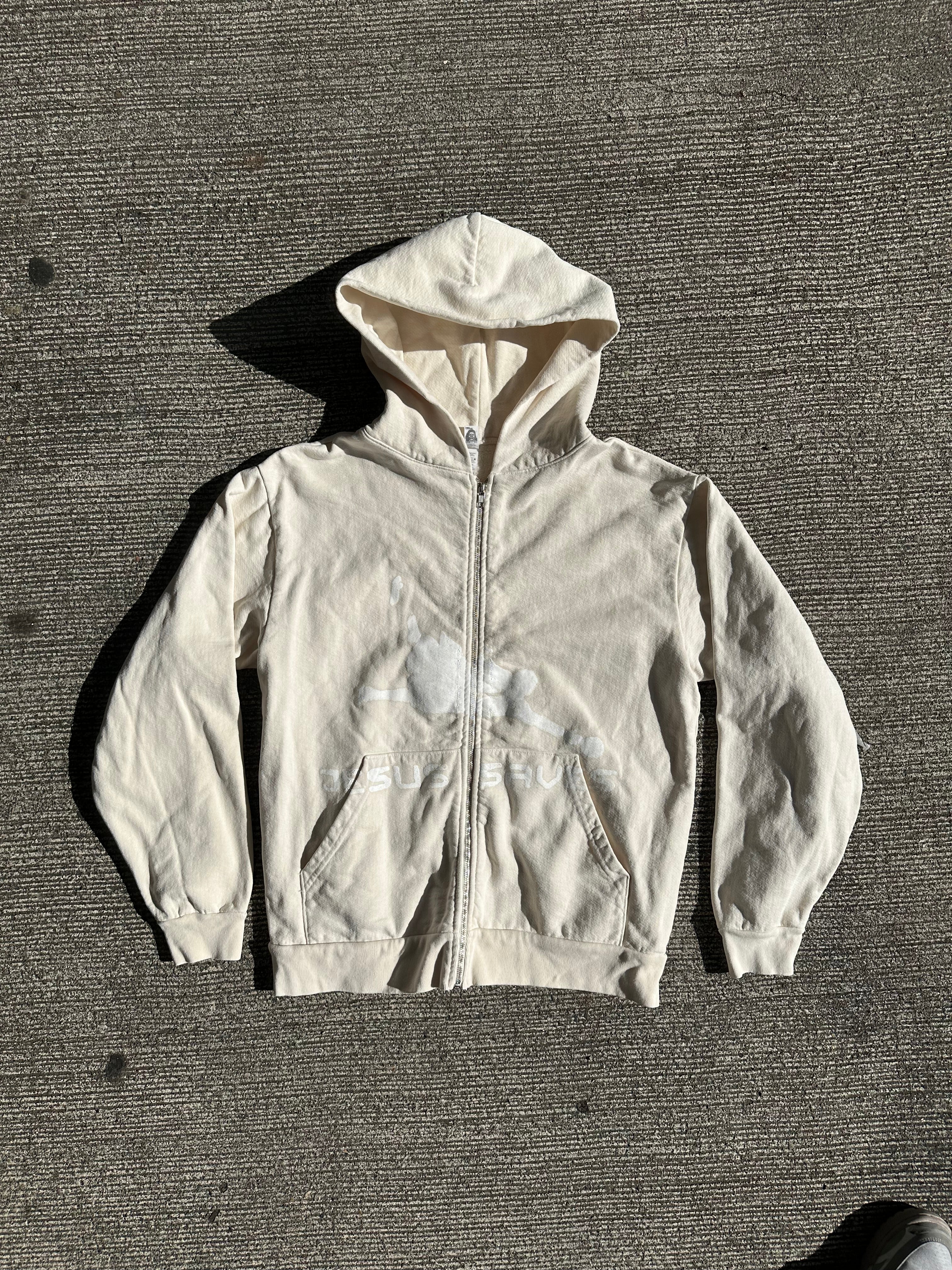 Cream Zip-Up Hoodie