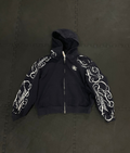 Navy Blue Cropped Zip-up