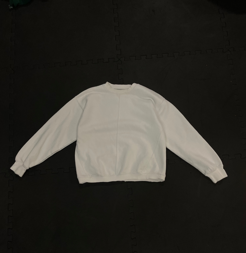 White Cropped Crewneck
