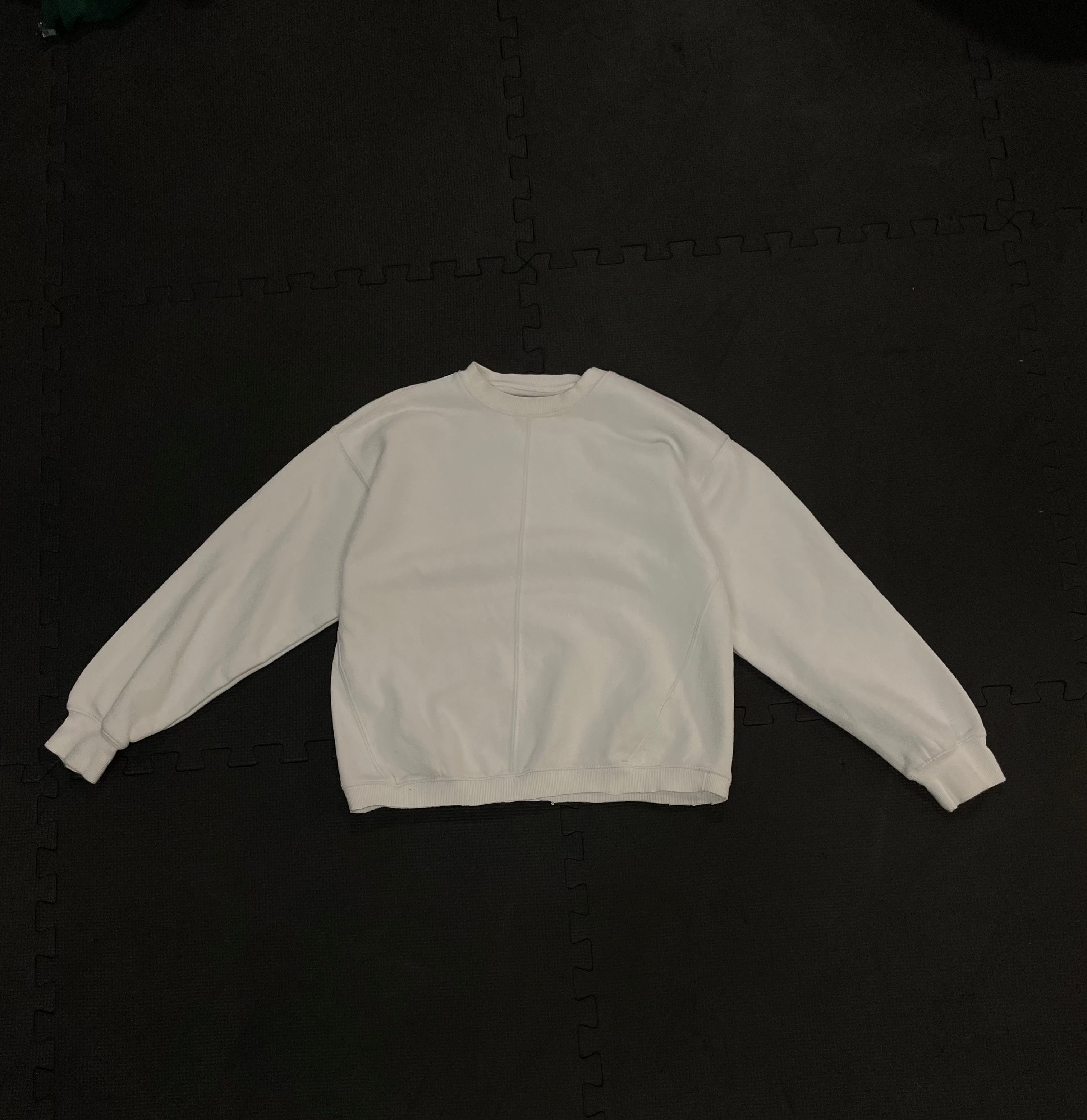 White Cropped Crewneck