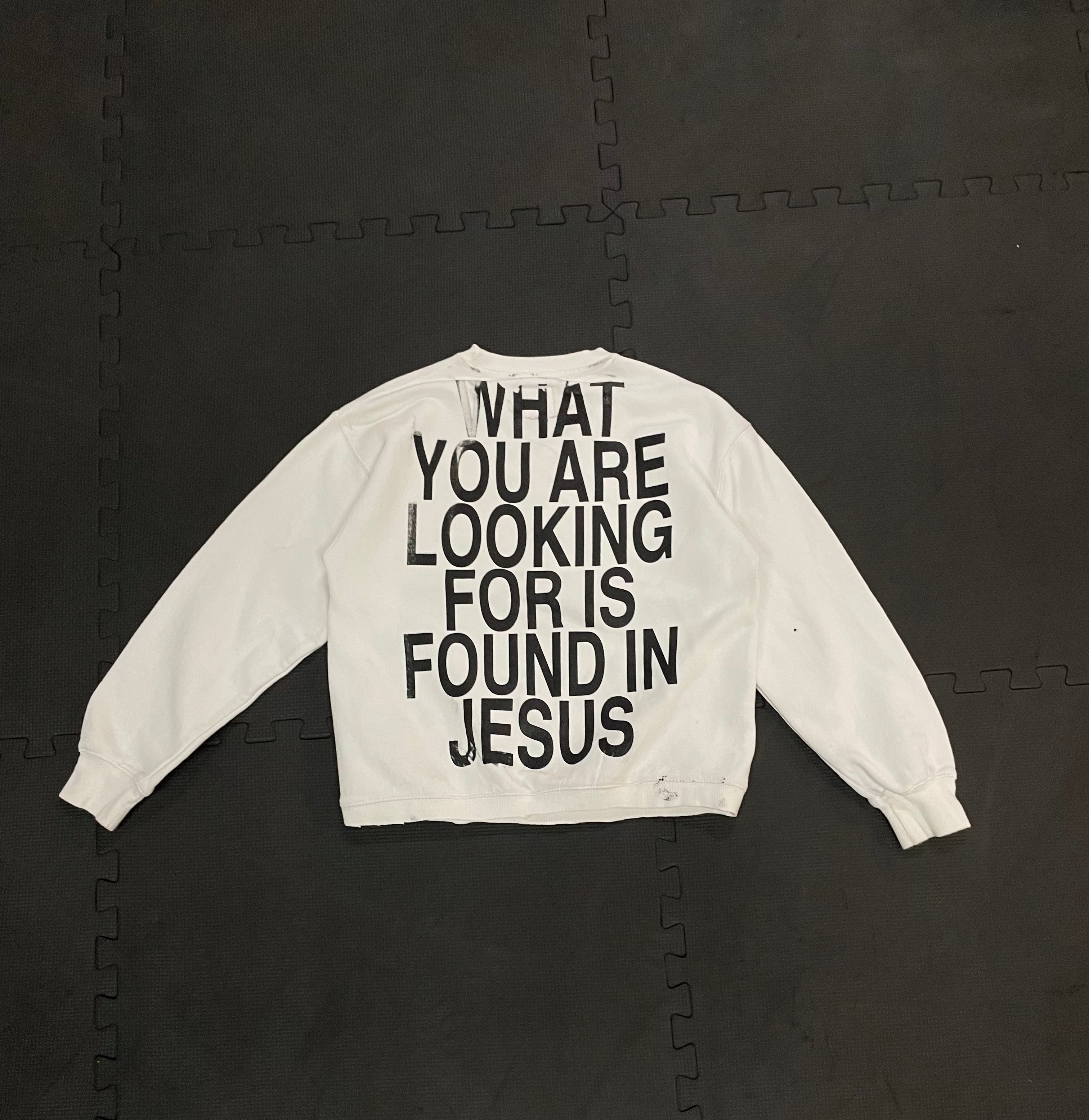 White Cropped Crewneck