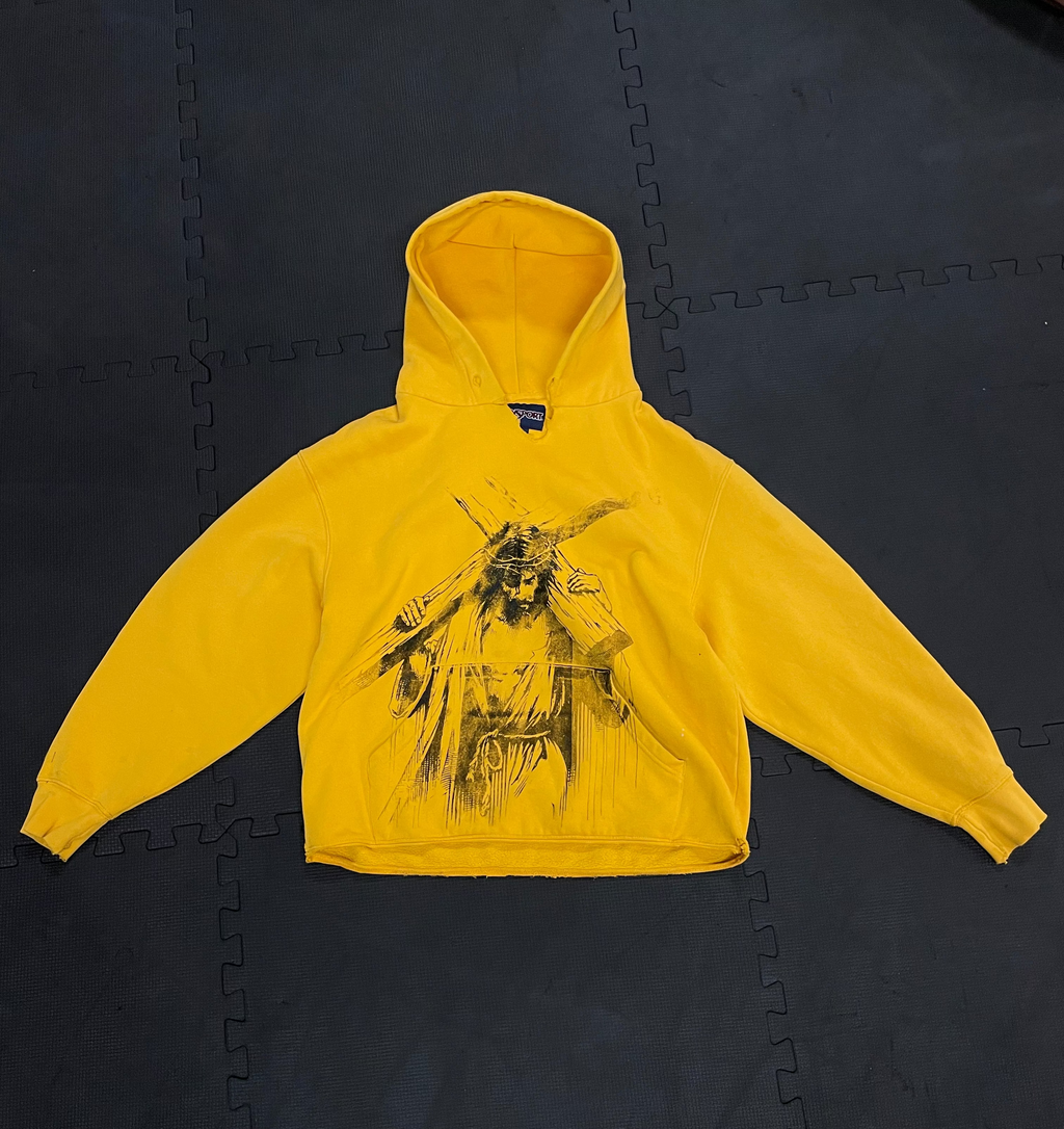 Yellow Cropped Hoodie