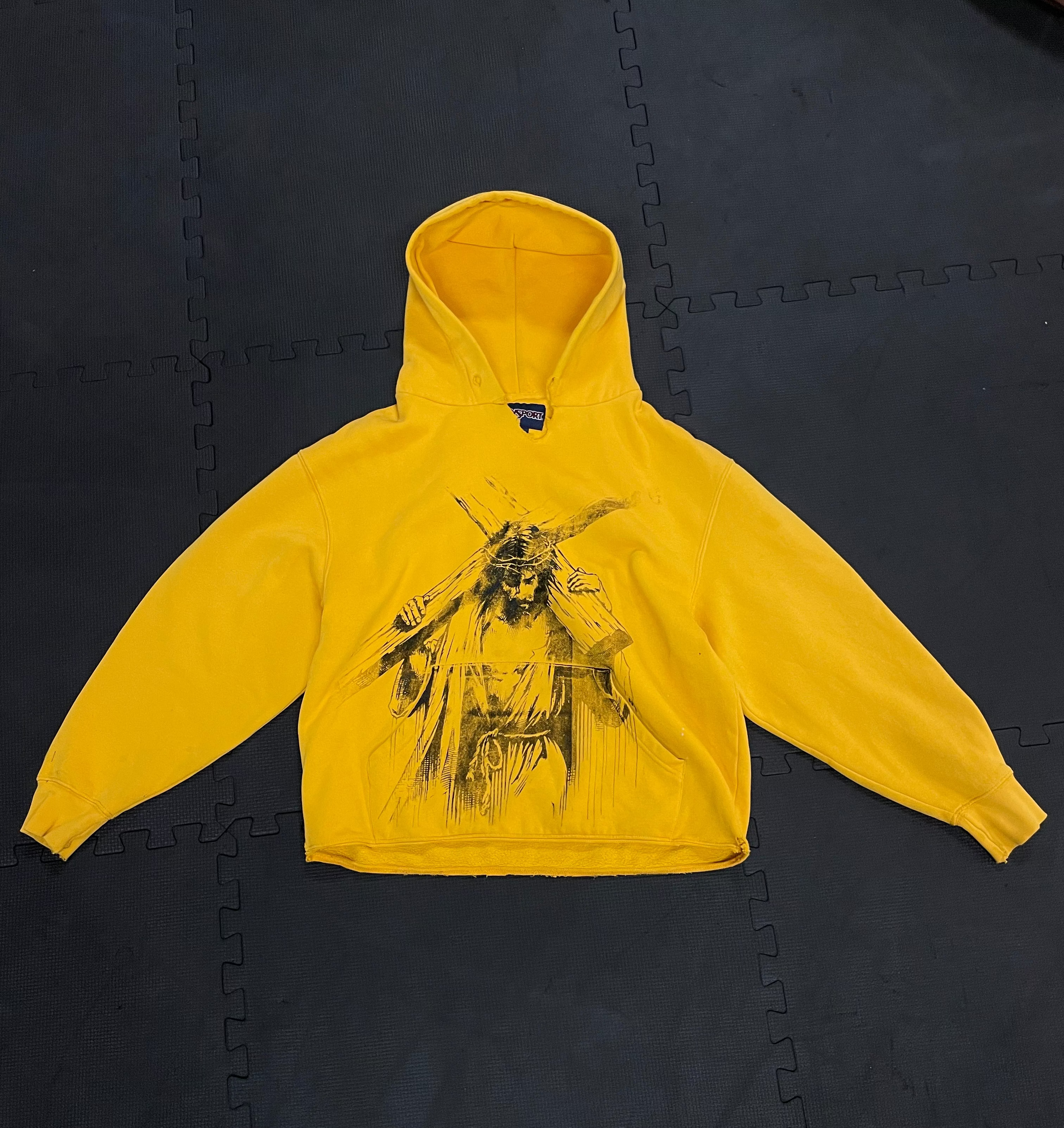 Yellow Cropped Hoodie