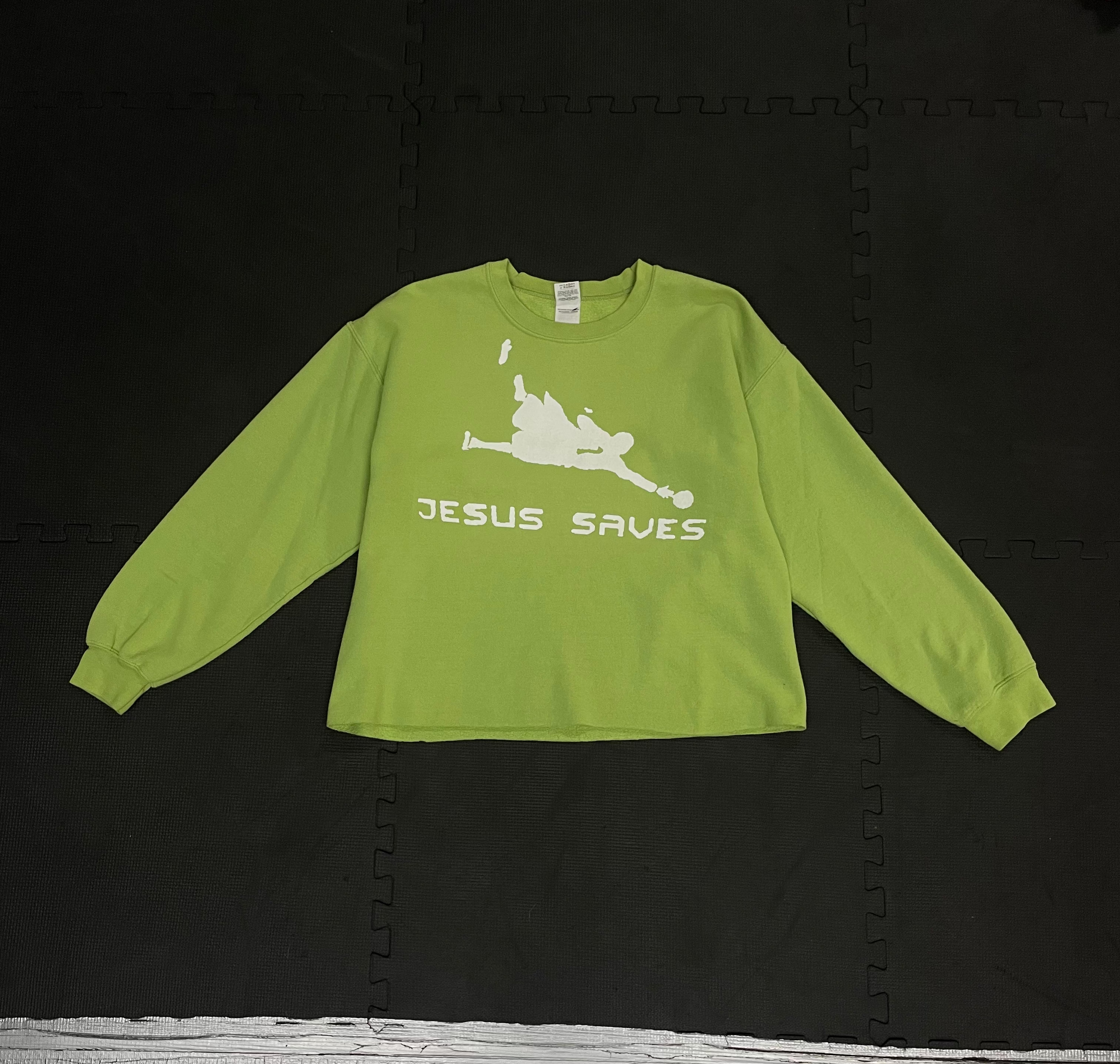 Green Cropped Crewneck
